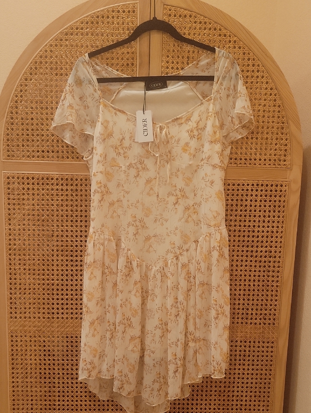 Cider Cream & Mustard Floral Mini Dress